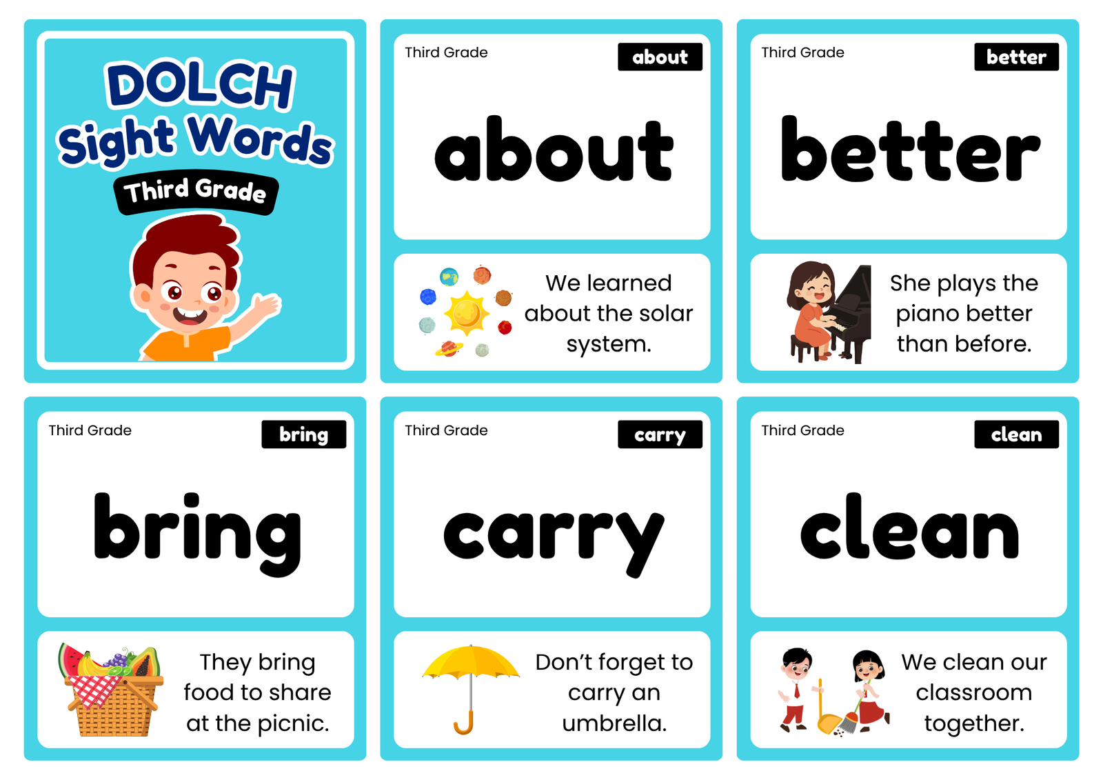 Dolch Grade 3 Sight words